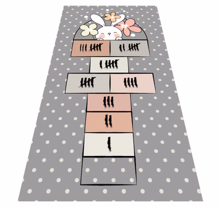 tapis de jeu Marelle de lapin nordique - TenStickers
