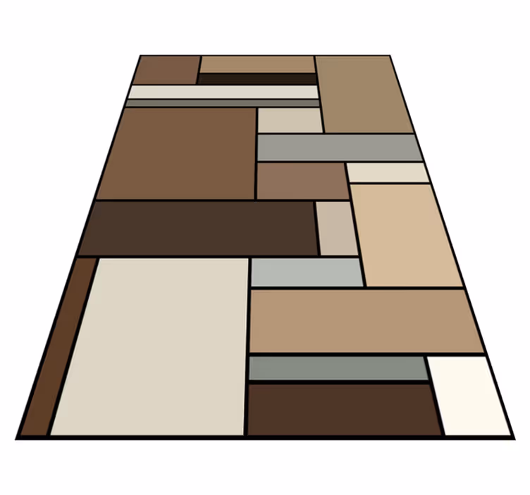 tapis vinyle geometrique Carrés bruns - TenStickers