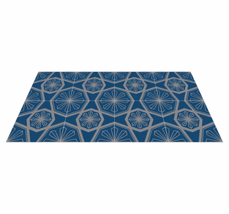 Tapis vinyle moderne ciment gris bleu - TenStickers