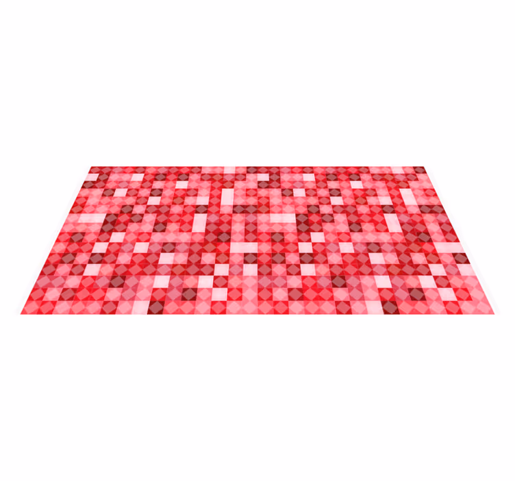 Tapis vinyle géométrique motif géométrique en rouge - TenStickers