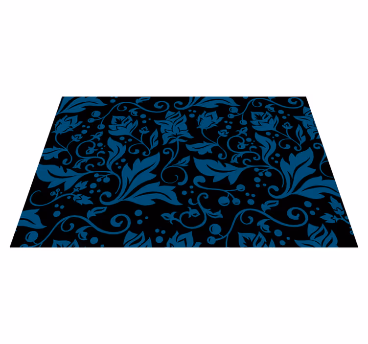 Tapis vinyle fleurs et plantes motif tourbillon floral - TenStickers