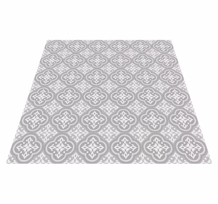 Tapis vinyle carreaux de ciment portugais gris - TenStickers