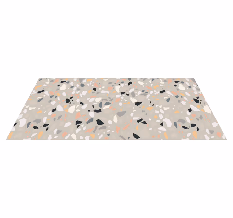 Tapis vinyle motif Terrazzo beige - TenStickers