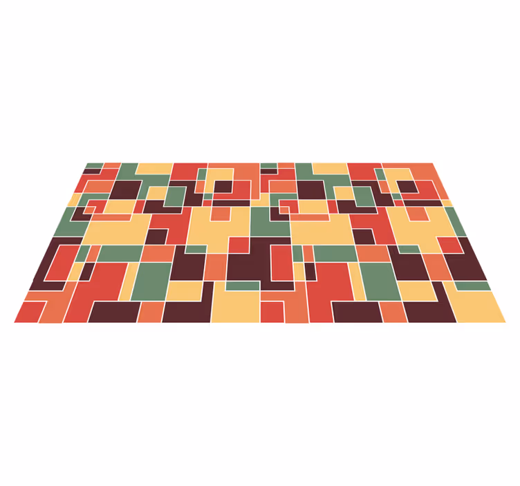 Tapis vinyle géométrique résumé coloré - TenStickers