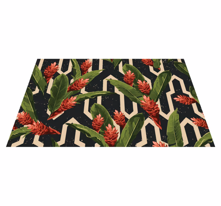 tapis vinyle retro Feuilles tropicales vintage - TenStickers