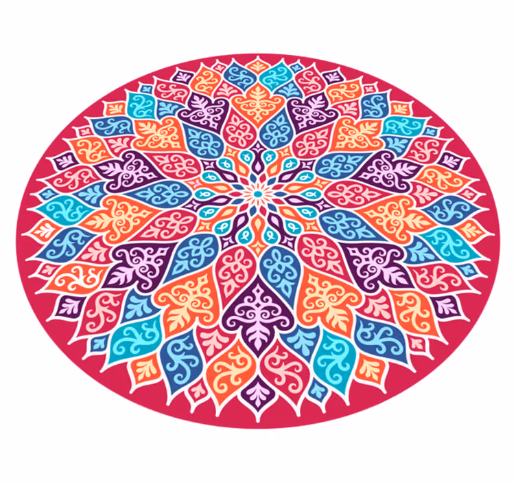 tapis vinyle mandala multicolore - TenStickers