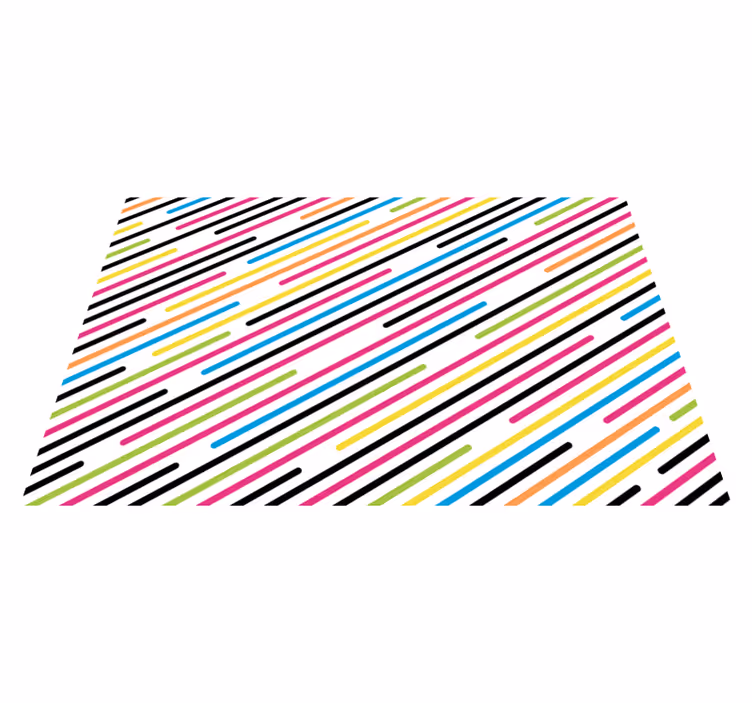 Tapis vinyle rayures lignes obliques colorées - TenStickers