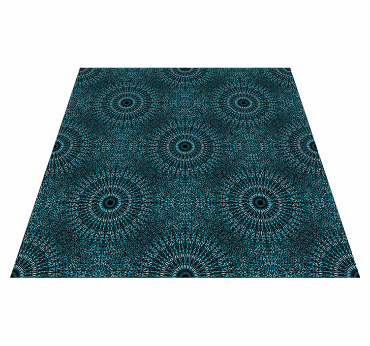 Tapis vinyle mandala Sarcelle - TenStickers