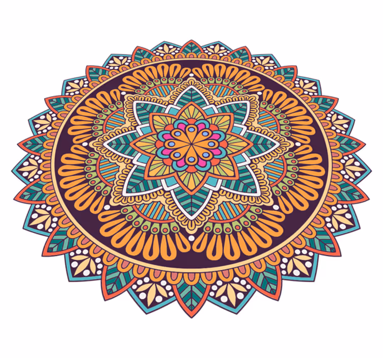 Tapis vinyle mandala motif mandala vibrant - TenStickers
