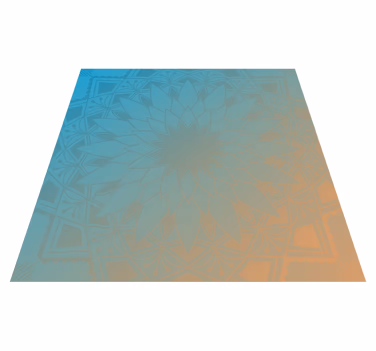 tapis vinyle Mandala de nuances bleues - TenStickers