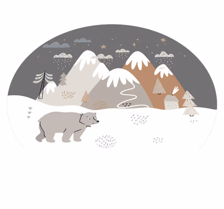 tapis vinyle pour enfants Style nordique animaux sauvages - TenStickers
