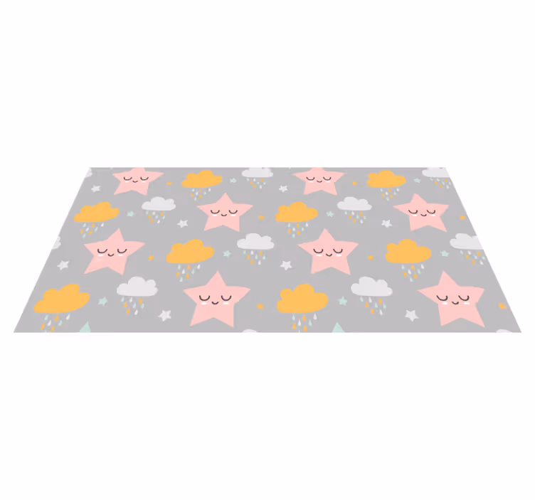 tapis vinyle pour enfants Nuages nordiques - TenStickers