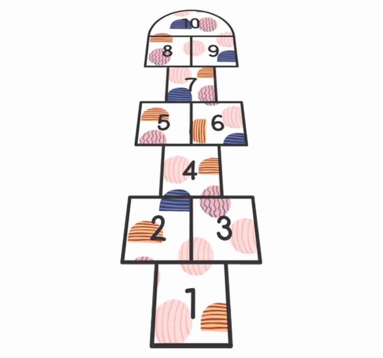 tapis de jeu Marelle circulaire - TenStickers