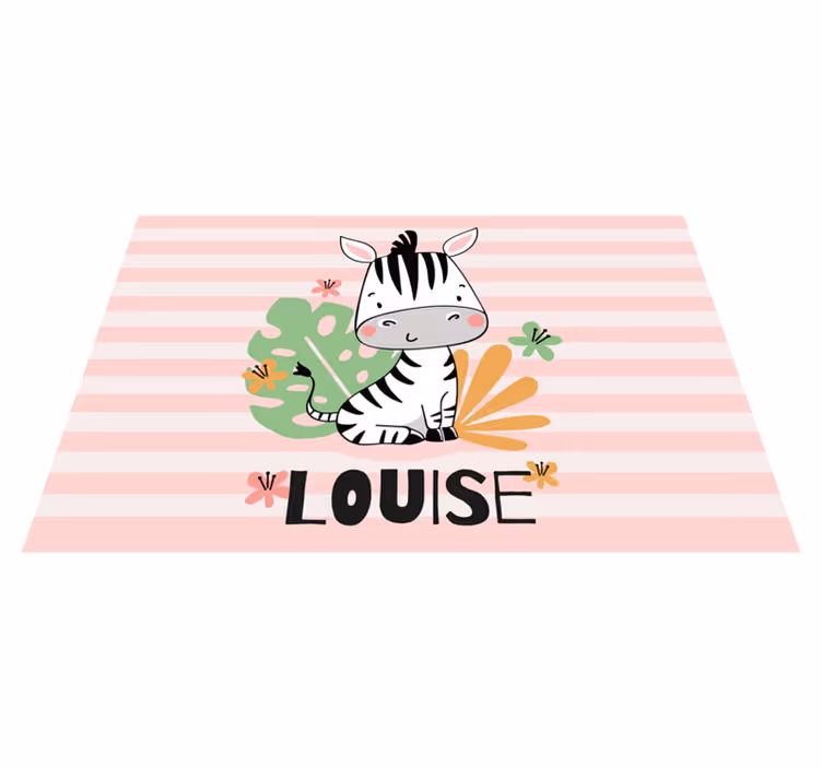 Tapis vinyle personnalisé zèbre personnalisable - TenStickers