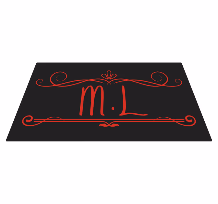 Tapis vinyle entrée initiales personnalisables - TenStickers