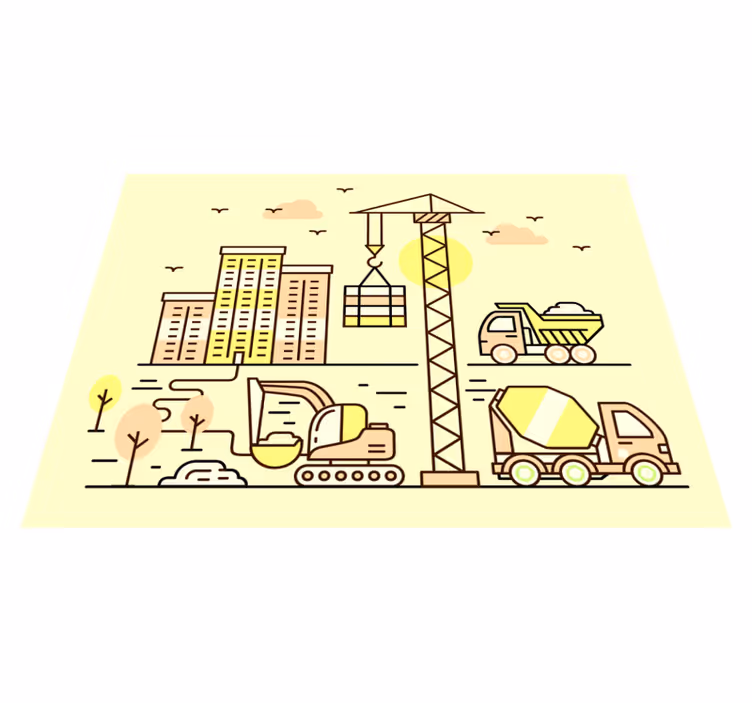 Tapis vinyle pour enfants Camion malaxeur - TenStickers