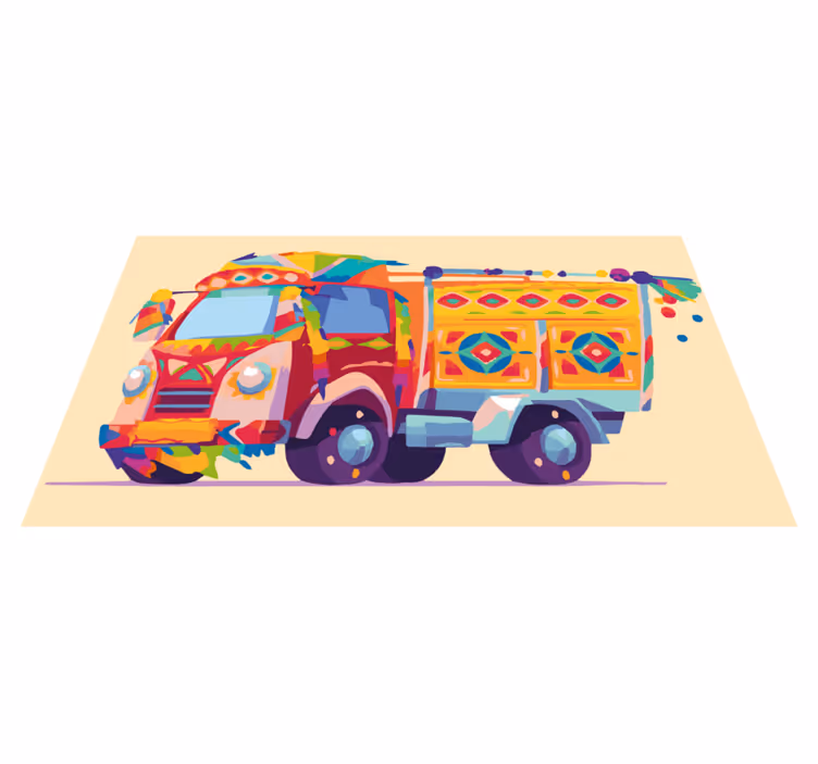 Tapis vinyle pour enfants Camion de carnaval - TenStickers