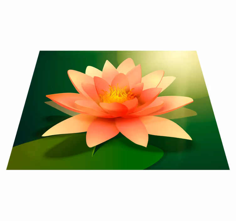 Tapis vinyle fleurs et plantes lotus en pleine floraison - TenStickers