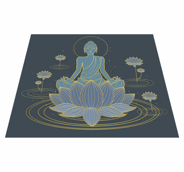Tapis vinyle salon Lotus et bouddha - TenStickers