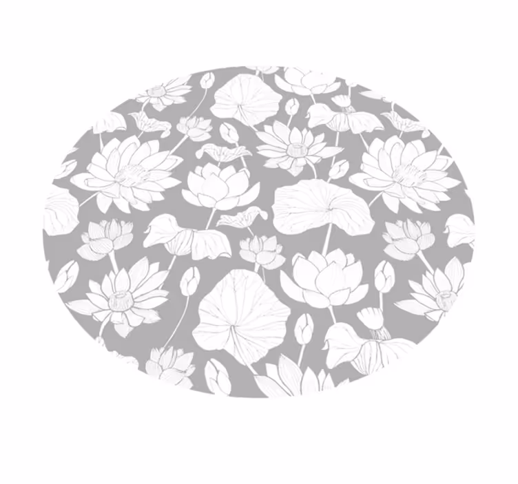 Tapis vinyle fleurs et plantes floral monochrome - TenStickers