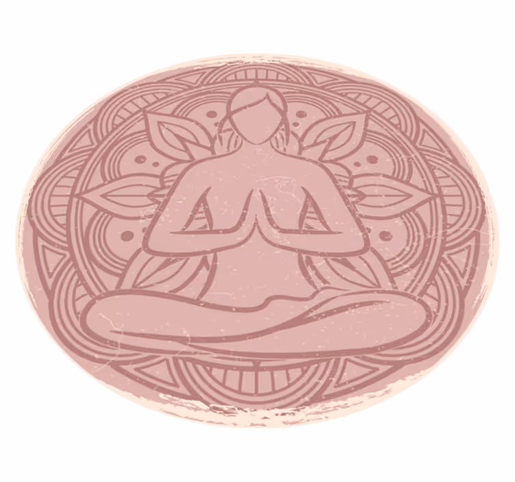 Tapis vinyle salon Figure de méditation lotus - TenStickers