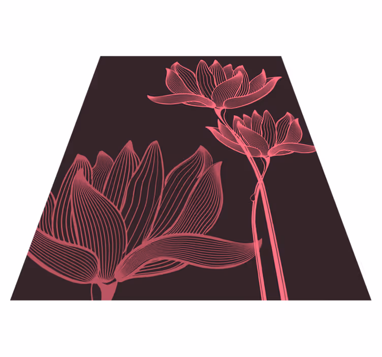 Tapis vinyle salon Lotus deux fleurs - TenStickers