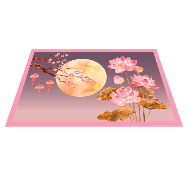 Tapis vinyle fleurs et plantes clair de lune floral - TenStickers