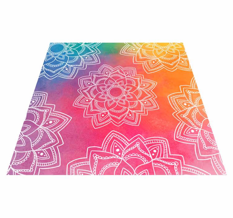 Tapis vinyle mandala Fond de couleur arc-en-ciel  - TenStickers