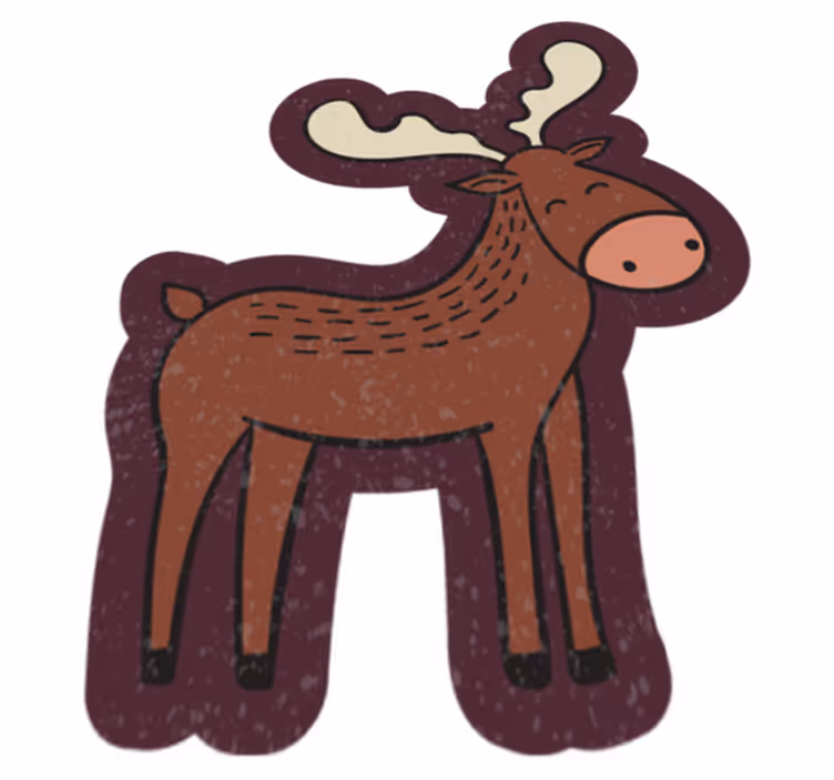 Tapis vinyle animal Dessin animé orignal brun - TenStickers