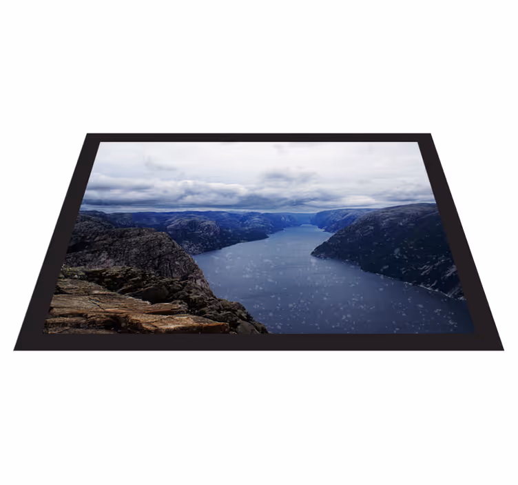 Tapis vinyle nature vue aérienne du fjord - TenStickers