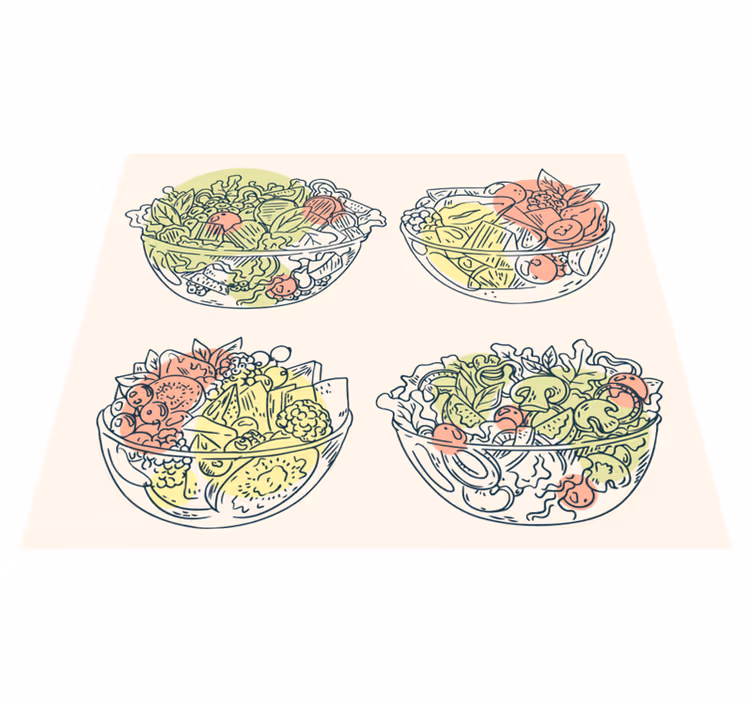 Tapis vinyle salle a manger illustrations de bol à salade - TenStickers