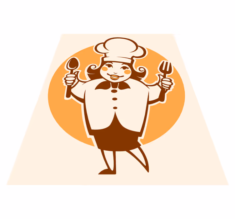 Tapis vinyle cuisine silhouette de chef joyeux - TenStickers