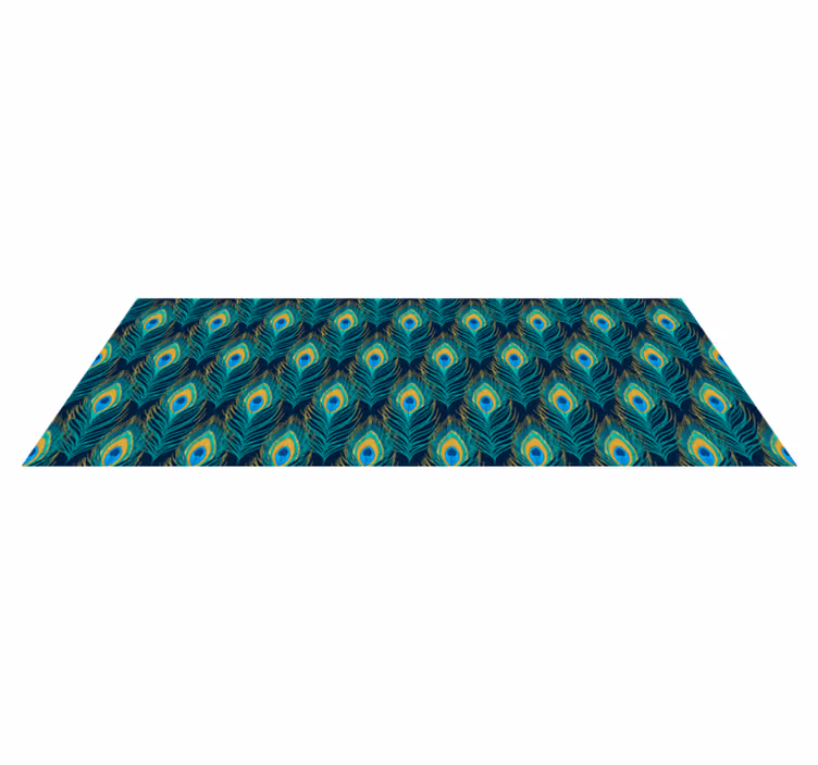 Tapis vinyle chambre Plume de paon - TenStickers
