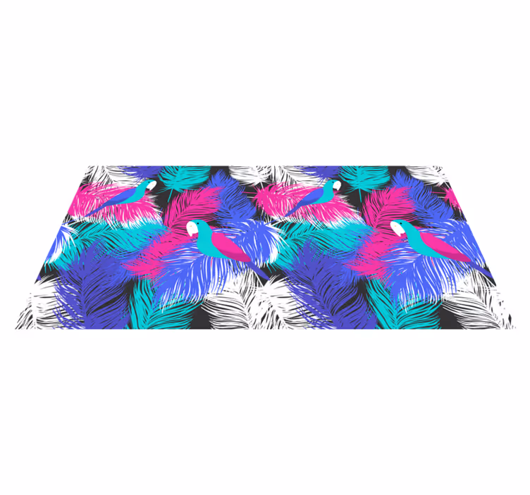 Tapis vinyle chambre Plumes de perroquet - TenStickers