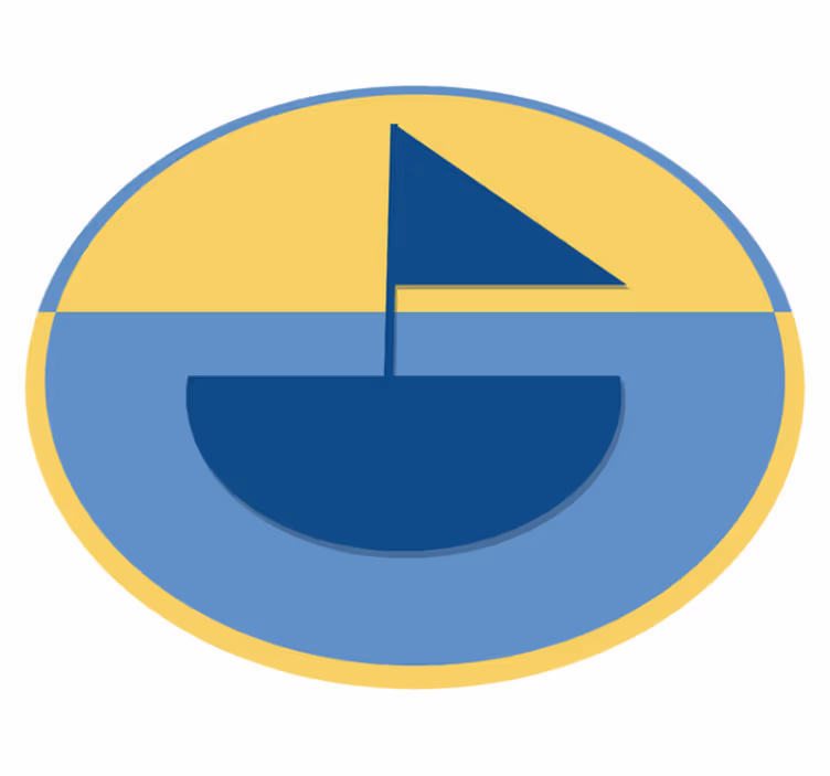 Tapis en vinyle nature bateau et plage - TenStickers