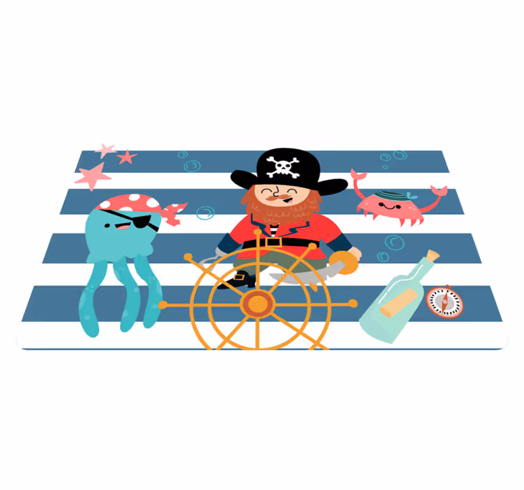 Tapis vinyle pour enfants éléments de pirates - TenStickers