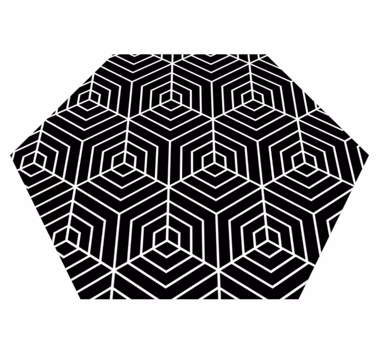 Tapis vinyle Lignes abstraites forme hexagonale - TenStickers