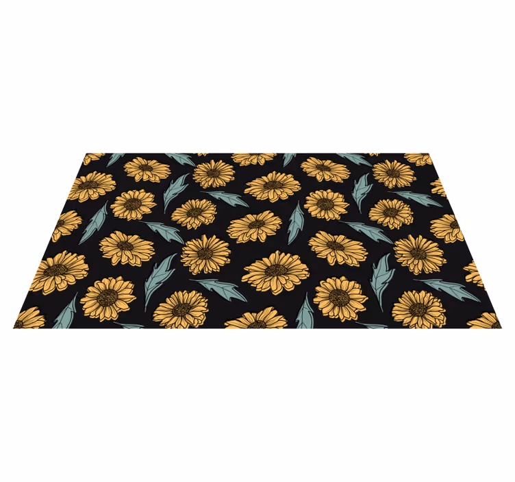 Tapis vinyle fleurs et plantes Élégance de tournesol - TenStickers