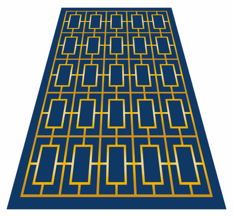 Tapis vinyle moderne Bleu et or moderne - TenStickers