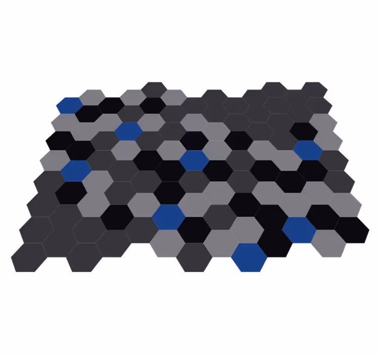 Tapis vinyle geometrique Bleu moderne et trey - TenStickers