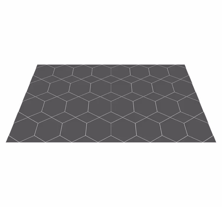 Tapis vinyle geometrique Hexagone blanc et gris - TenStickers