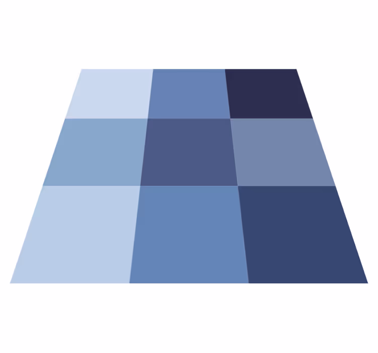 Tapis vinyle géométrique motif à carreaux bleus - TenStickers