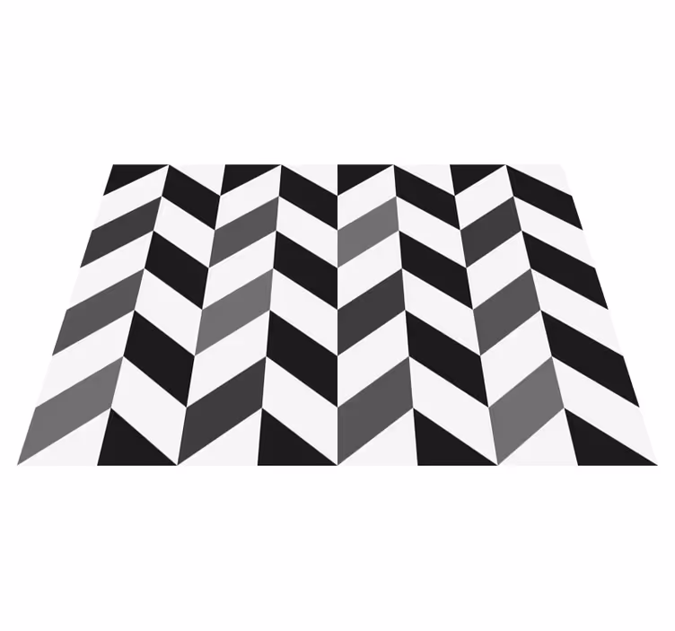 Tapis vinyle geometrique Rayures blanches grises noires - TenStickers