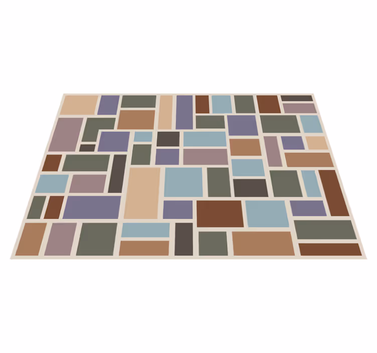 Tapis vinyle geometrique Carrelage moderne en mosaïque - TenStickers