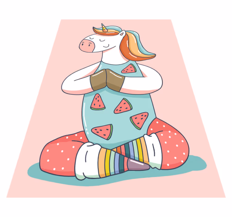 Tapis vinyle autres tapis licorne en méditation - TenStickers
