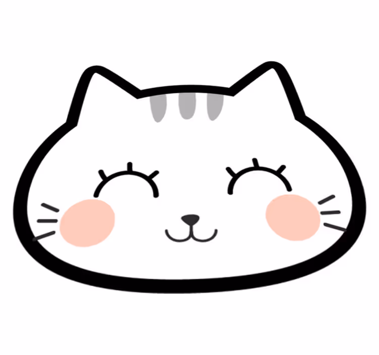 Tapis vinyle pour enfants Visage de chat heureux - TenStickers