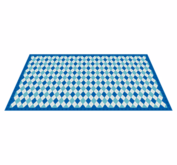 Tapis vinyle geometrique Losanges bleus - TenStickers