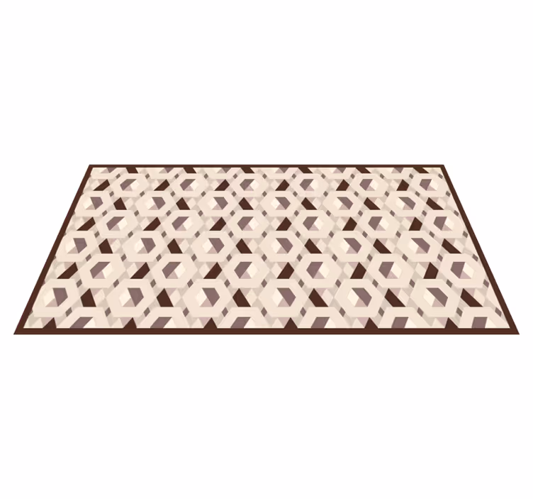 Tapis vinyle salon motif hexagonal beige - TenStickers