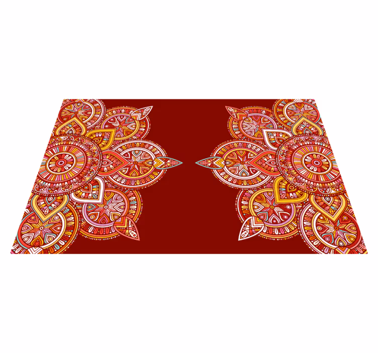 Tapis vinyle ethnique Mandala rouge ethnique - TenStickers