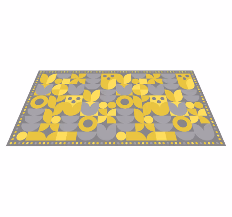 Tapis vinyle géométrique motif géométrique jaune - TenStickers
